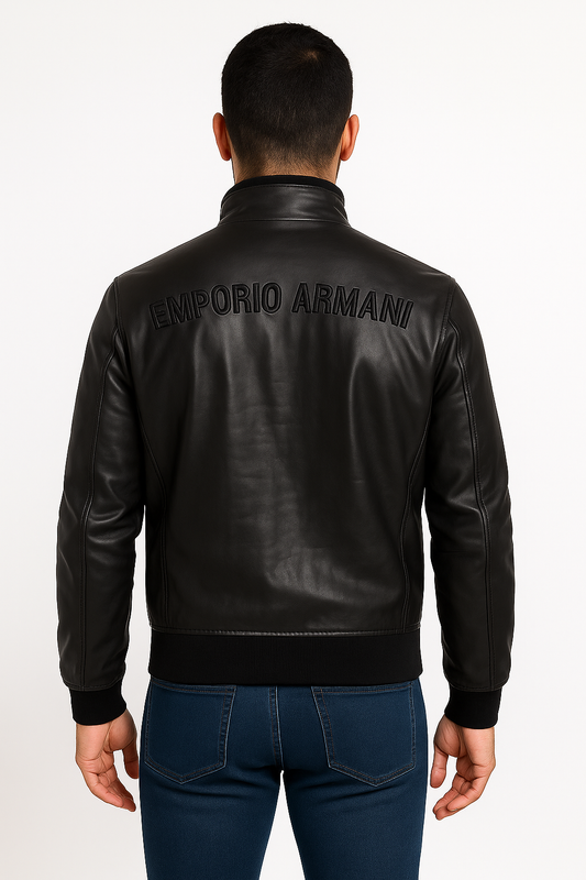Emporio Armani Black Leather Jacket