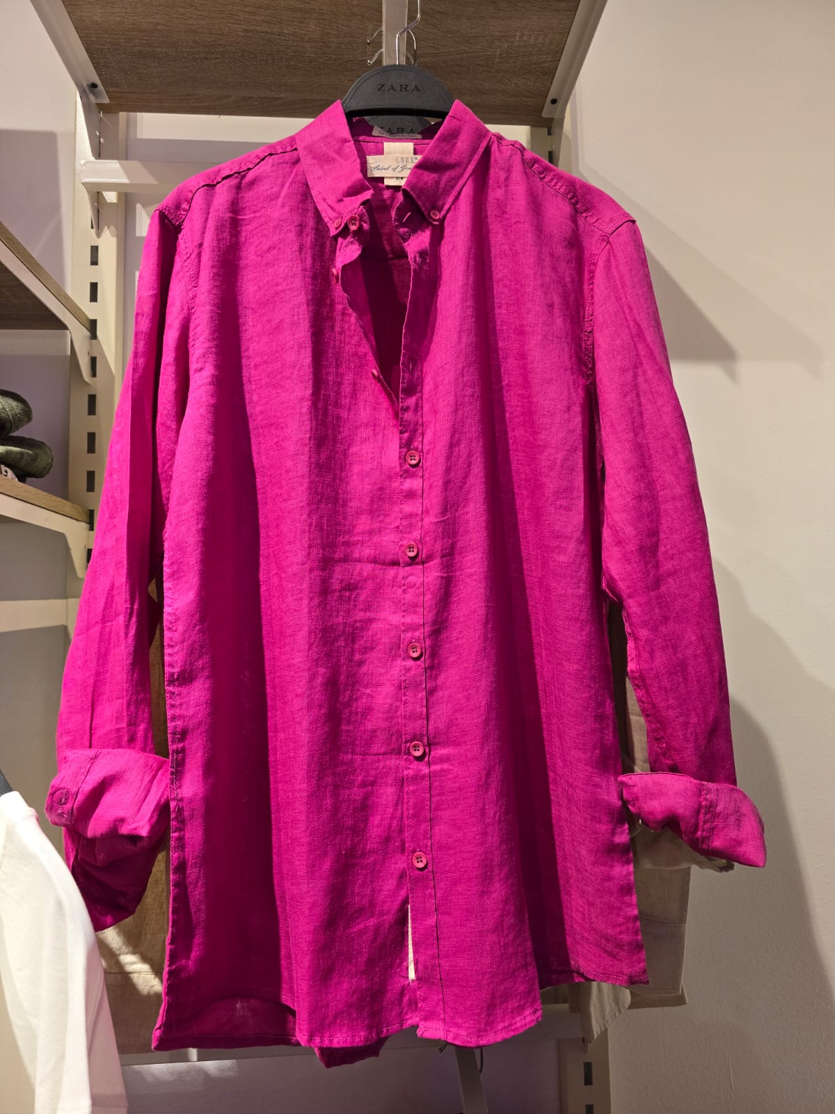 Fuchsia linen shirt