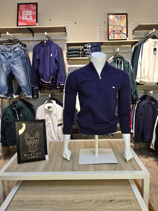 Tommy Hilfiger Navy Quarter-Zip Sweater