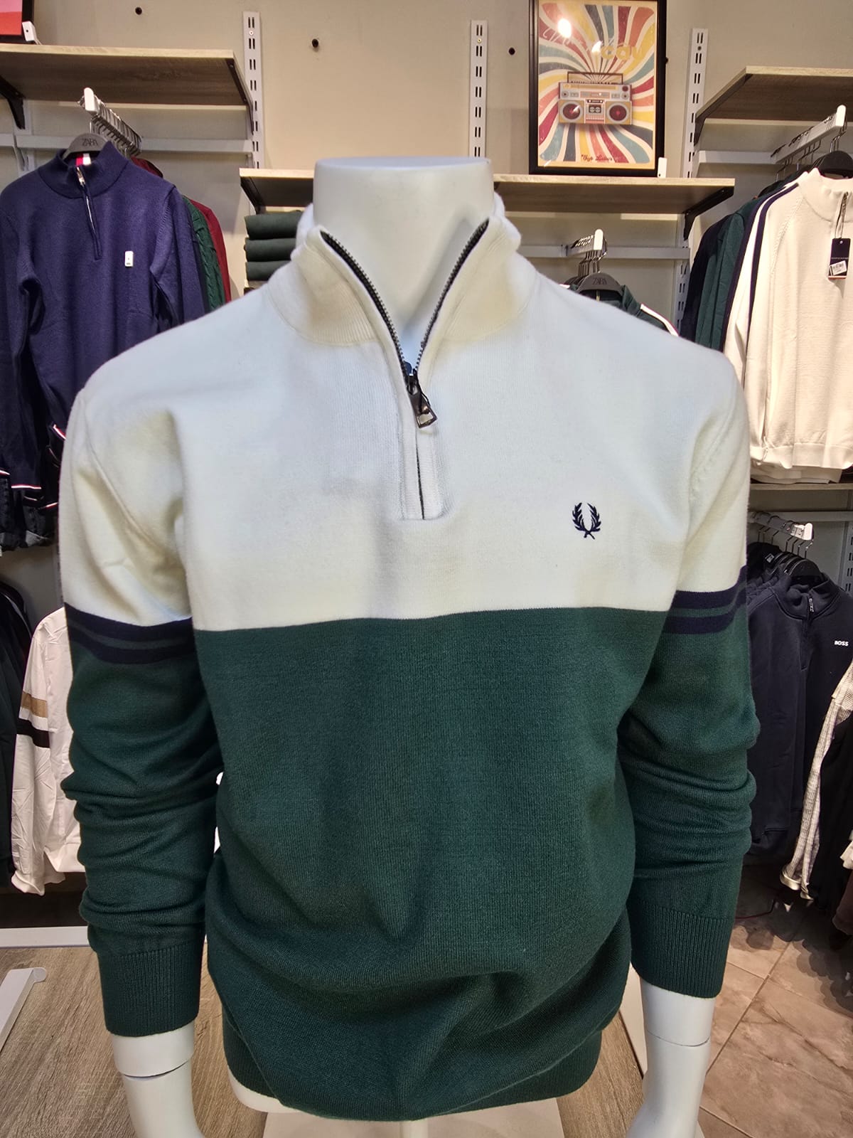 Fred Perry® | Two-Tone Quarter-Zip Sweater