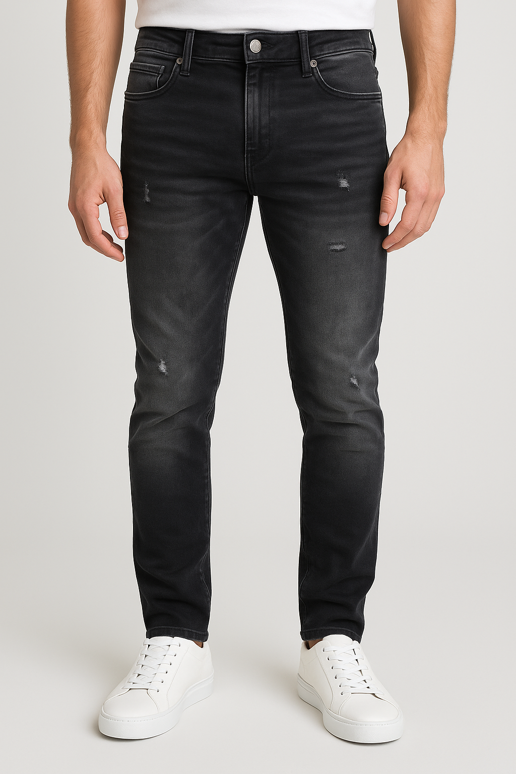 AMIRI Distressed Black Slim Jeans