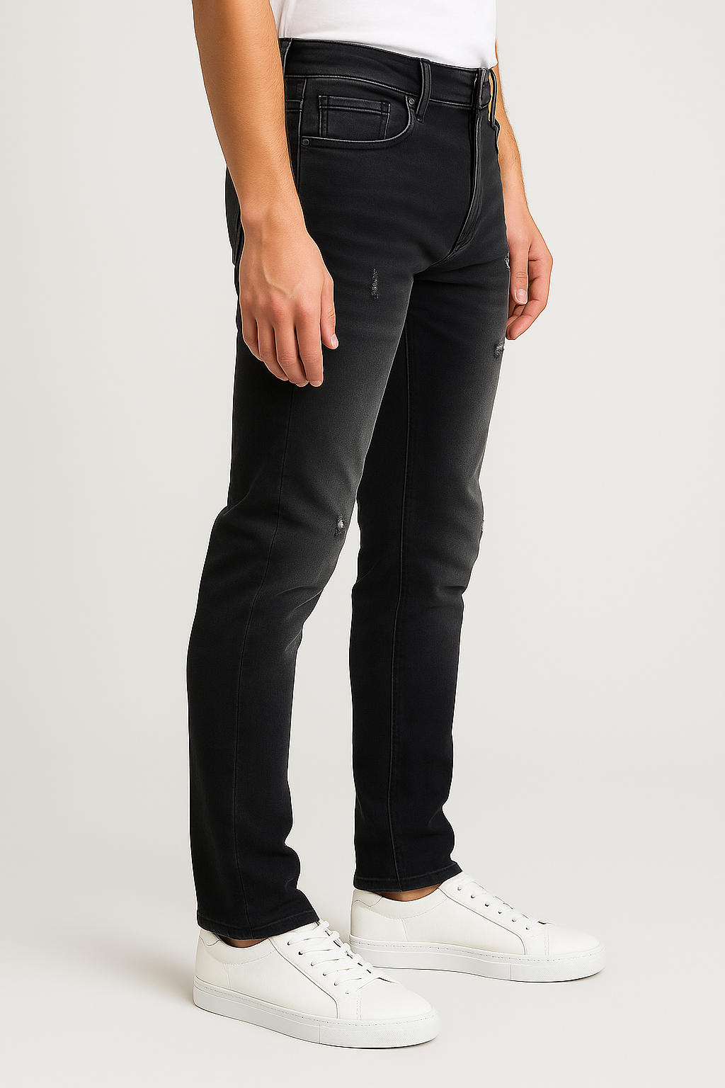 AMIRI Distressed Black Slim Jeans