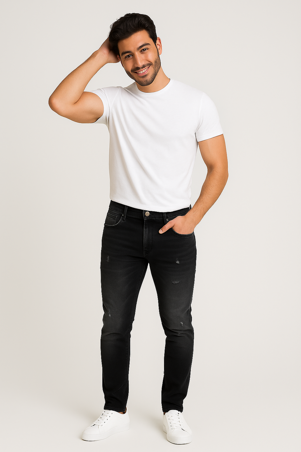 AMIRI Distressed Black Slim Jeans