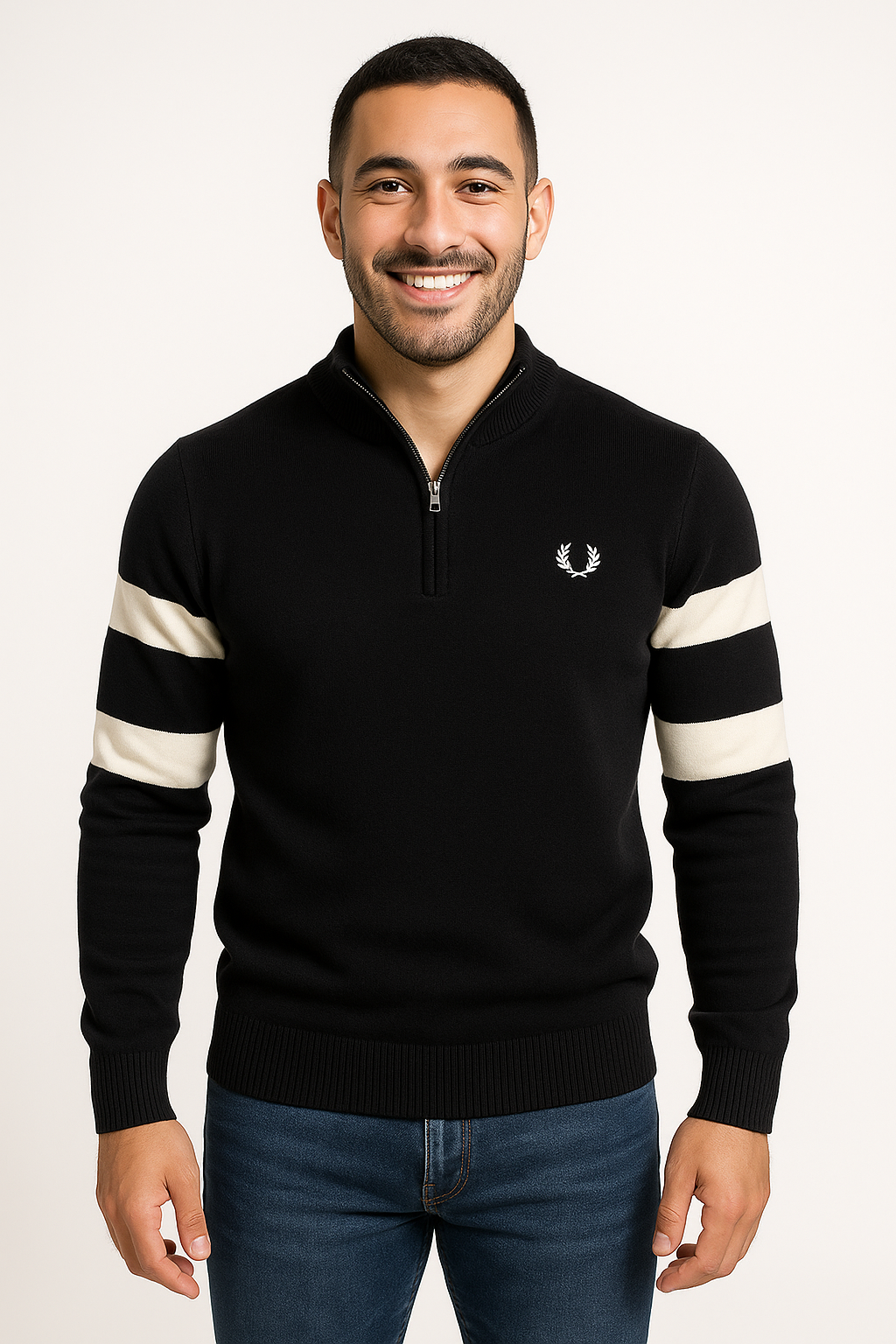 Fred Perry® | Stripe Arm Quarter-Zip Sweater