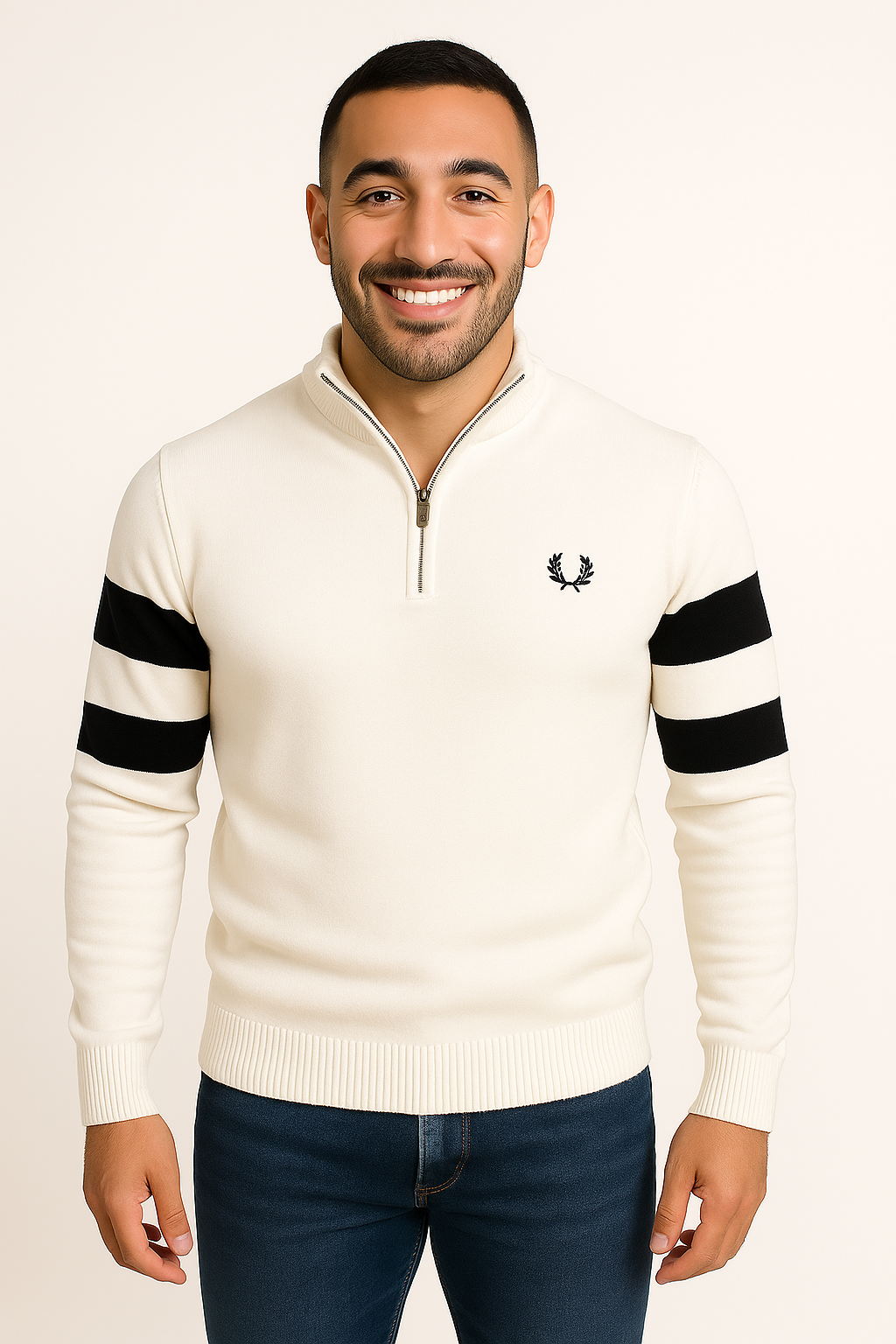 Fred Perry® | Stripe Arm Quarter-Zip Sweater