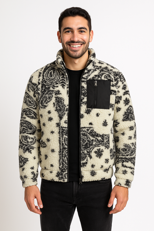 Paisley Sherpa Zip Jacket | Winter Edition