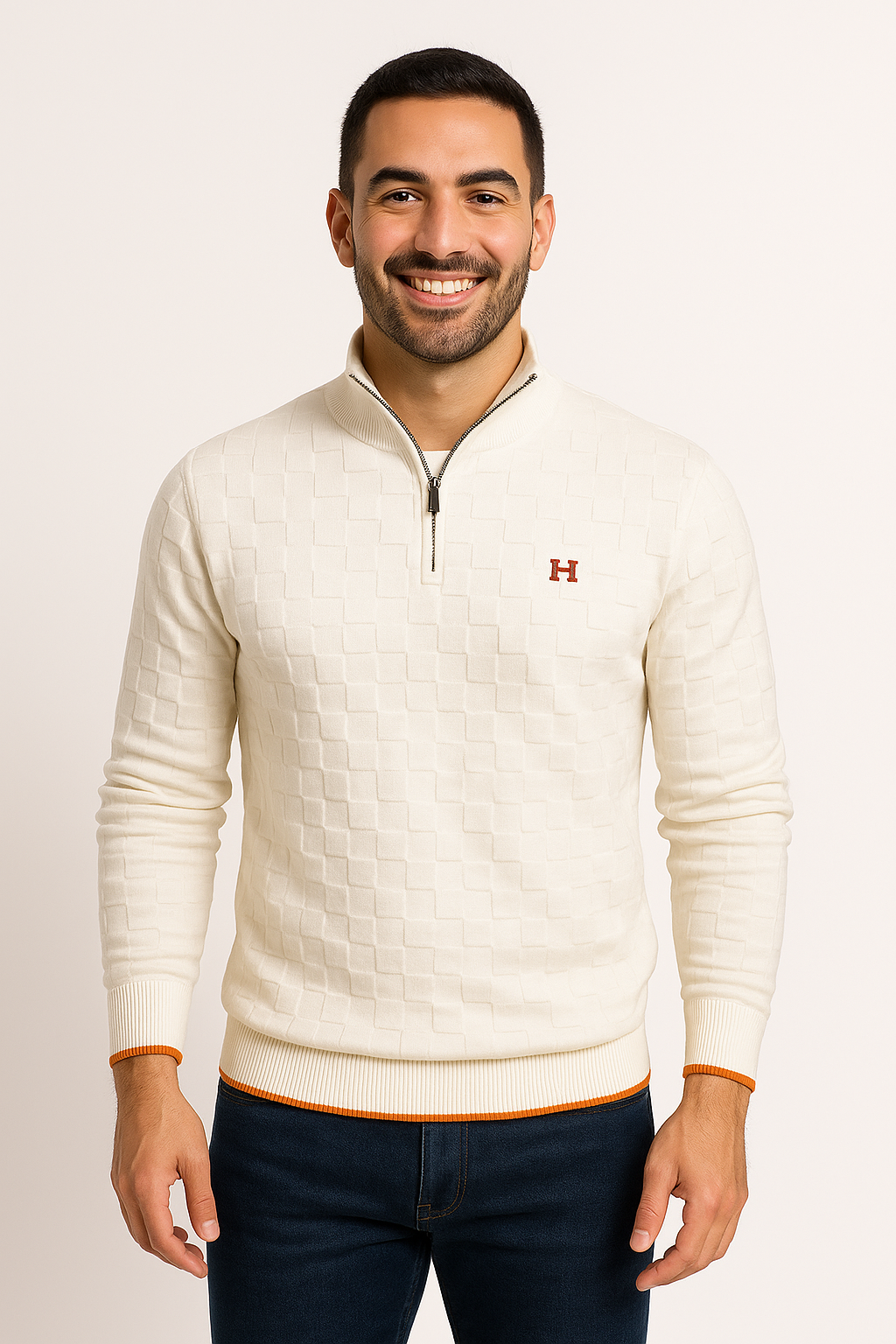 Hermès Textured Quarter-Zip Knit