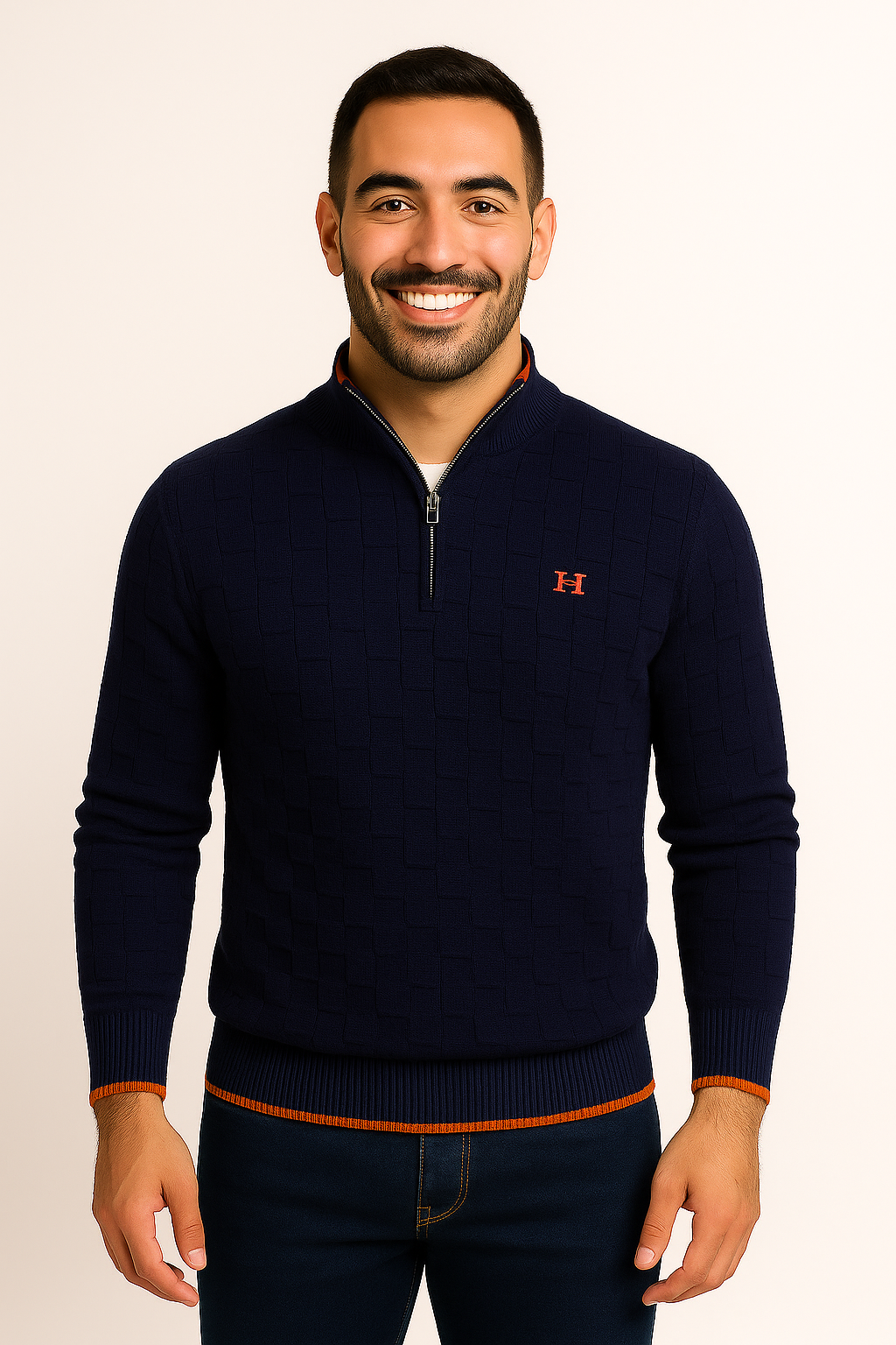 Hermès Textured Quarter-Zip Knit