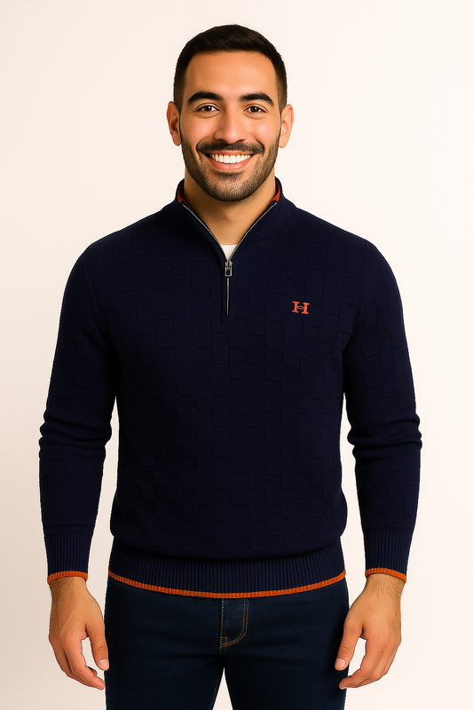 Hermès Textured Quarter-Zip Knit