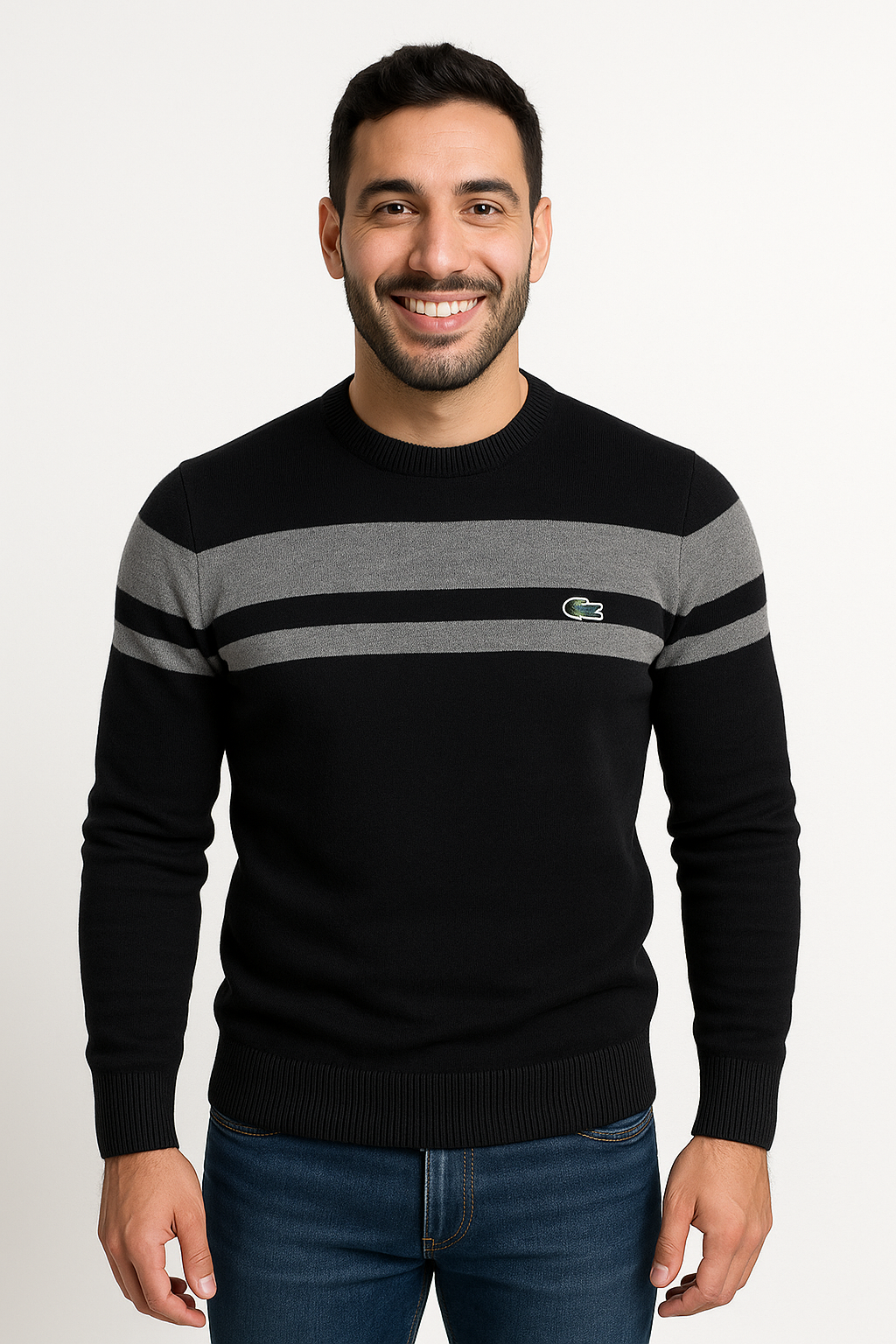 Lacoste Striped Crewneck Sweater