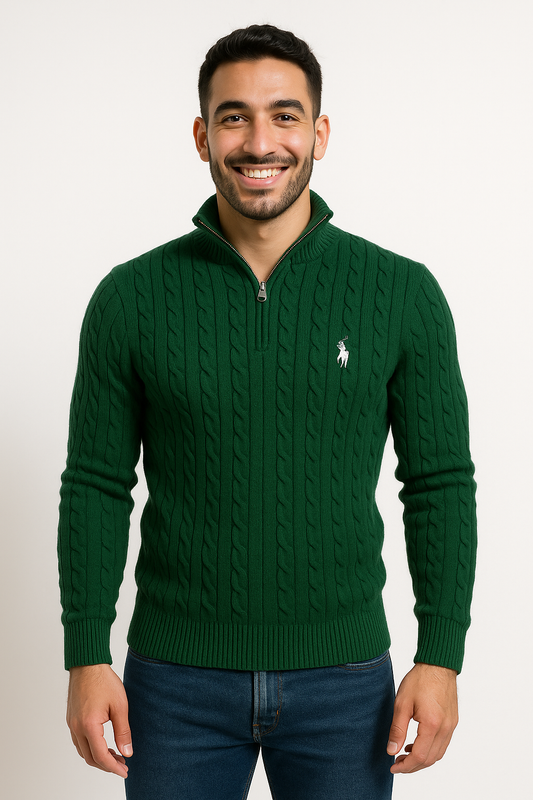 Ralph Lauren Cable-Knit Quarter-Zip Sweater