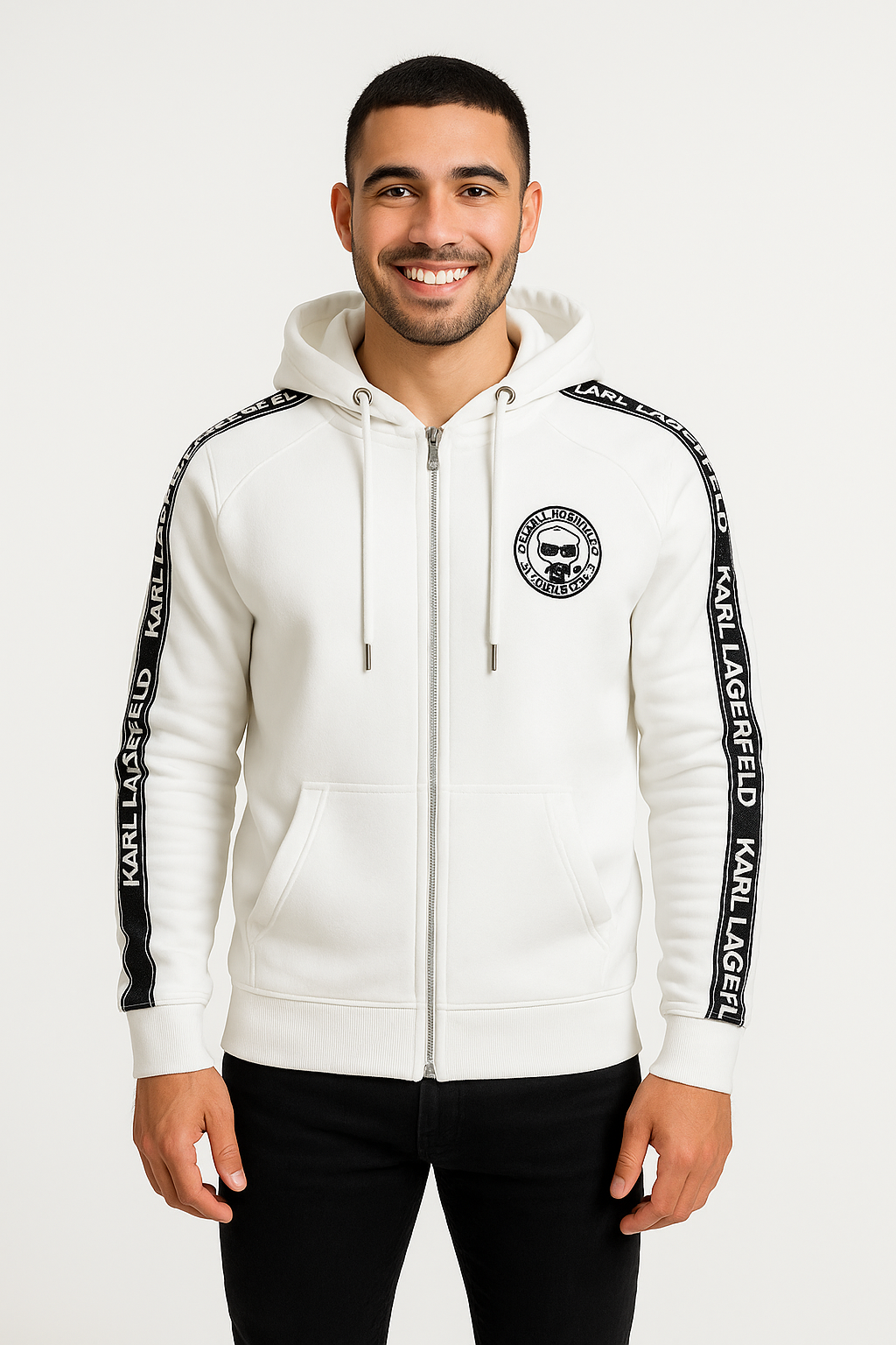 Karl Lagerfeld® | Tape Logo Zip Hoodie