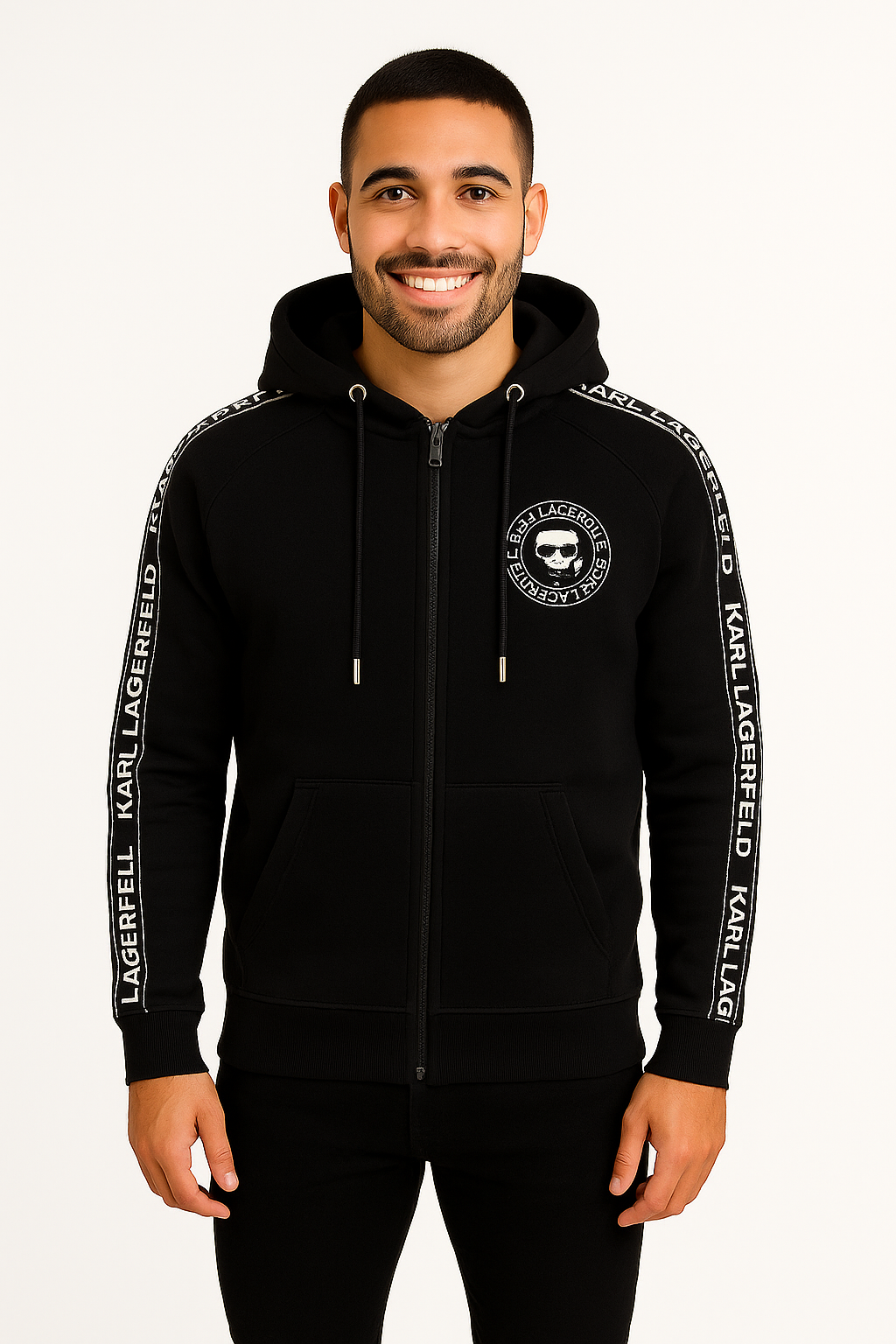 Karl Lagerfeld® | Tape Logo Zip Hoodie