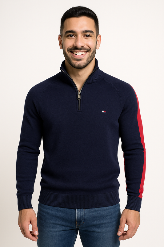 Tommy Hilfiger Navy Quarter-Zip Sweater