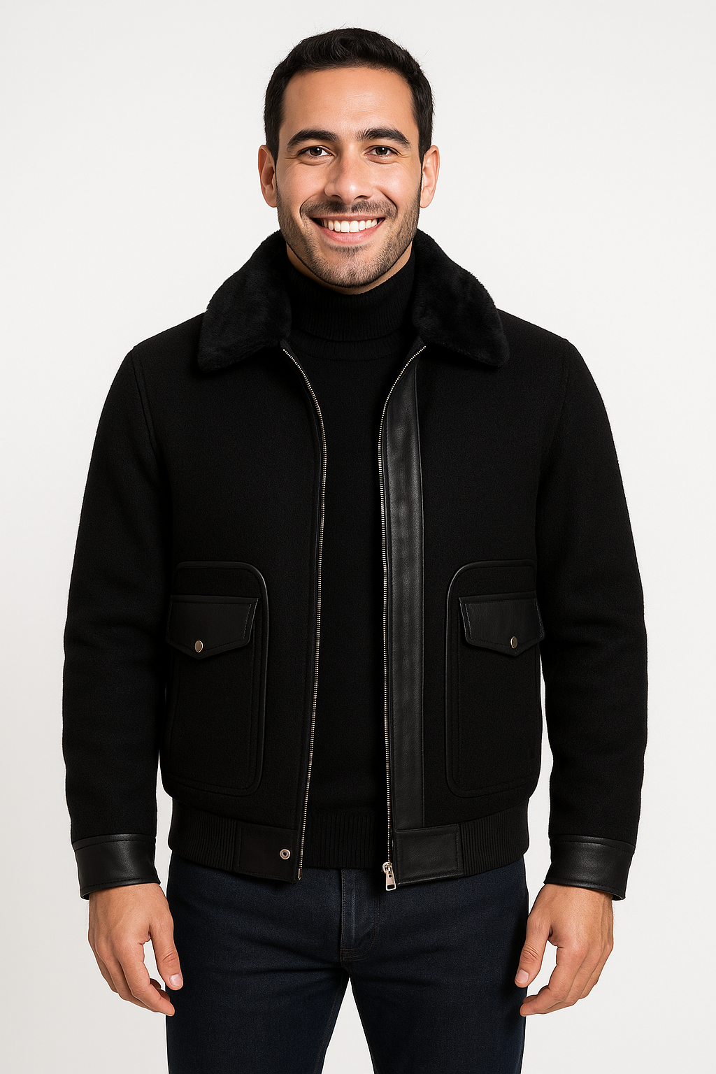 Wool-Blend Aviator Jacket (Turksih)