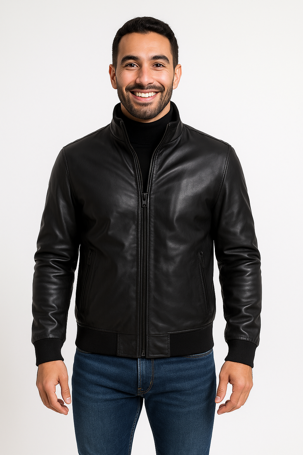 Emporio Armani Black Leather Jacket
