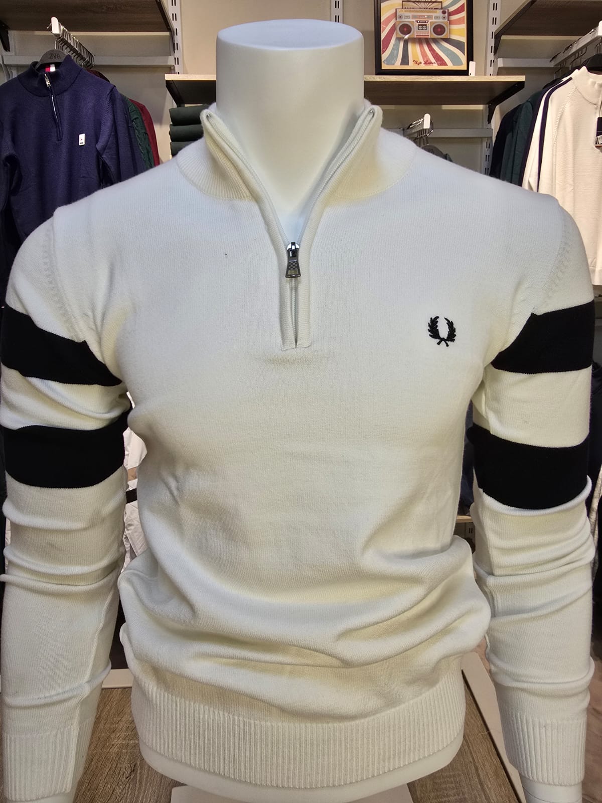 Fred Perry® | Stripe Arm Quarter-Zip Sweater