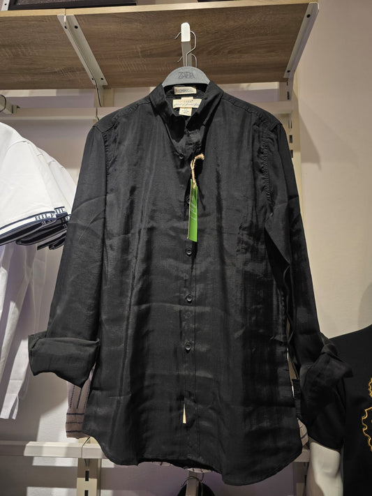 Mandarin collar shirt