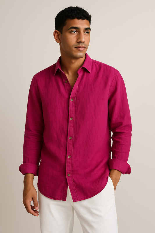 Fuchsia linen shirt