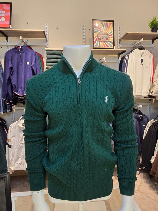 Ralph Lauren Cable-Knit Quarter-Zip Sweater
