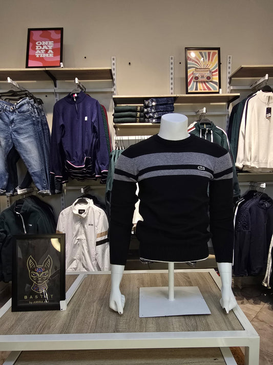 Lacoste Striped Crewneck Sweater