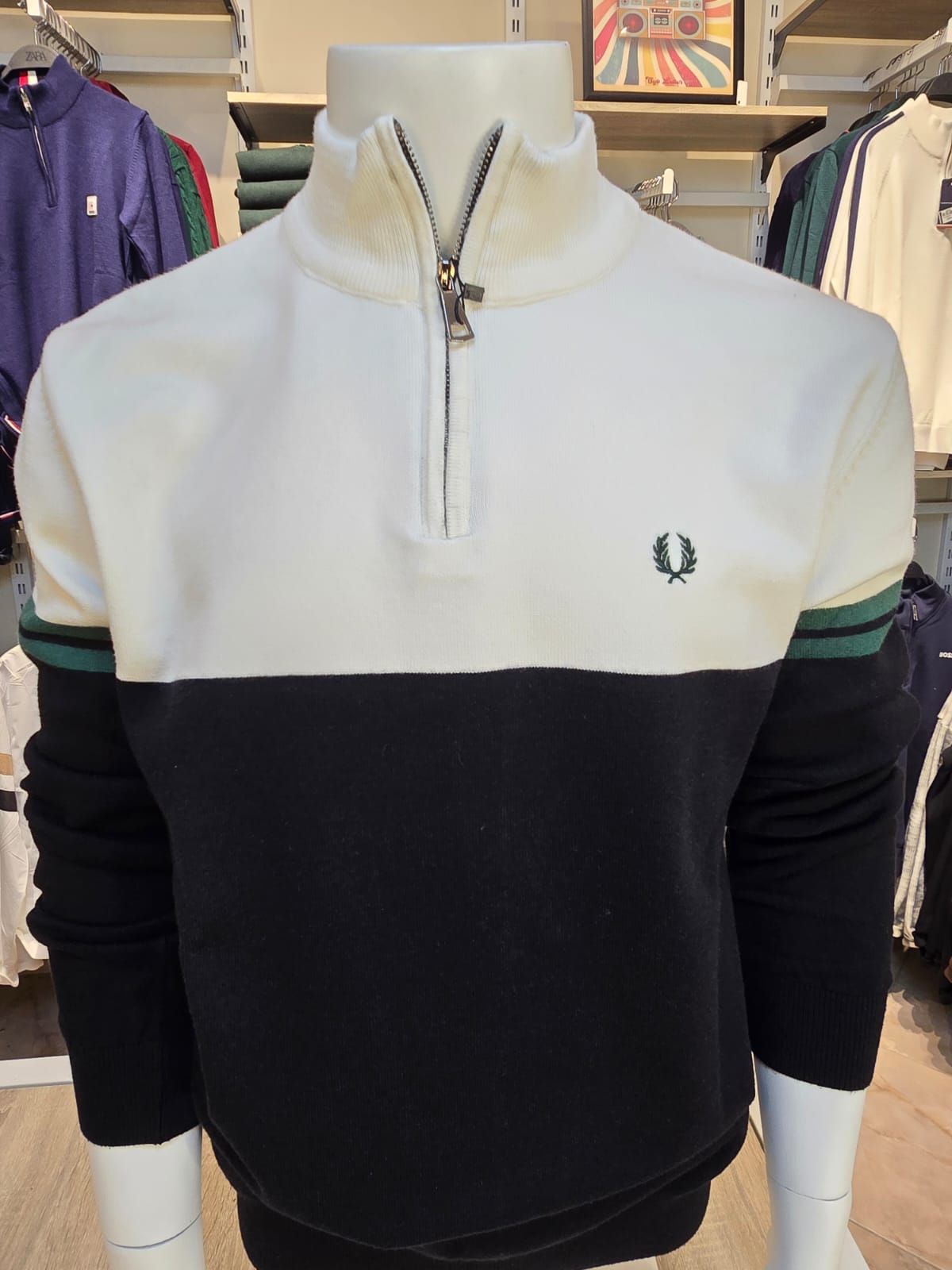 Fred Perry® | Two-Tone Quarter-Zip Sweater