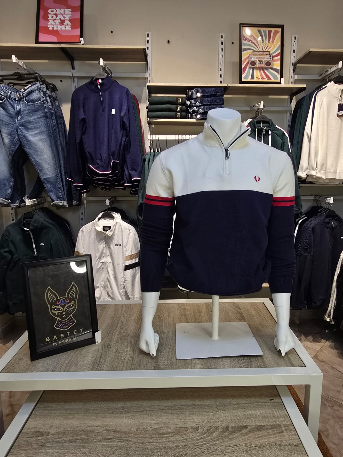 Fred Perry® | Two-Tone Quarter-Zip Sweater