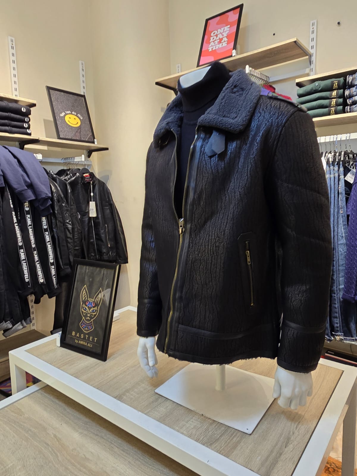 Textured Shearling Jacket (Turkish)