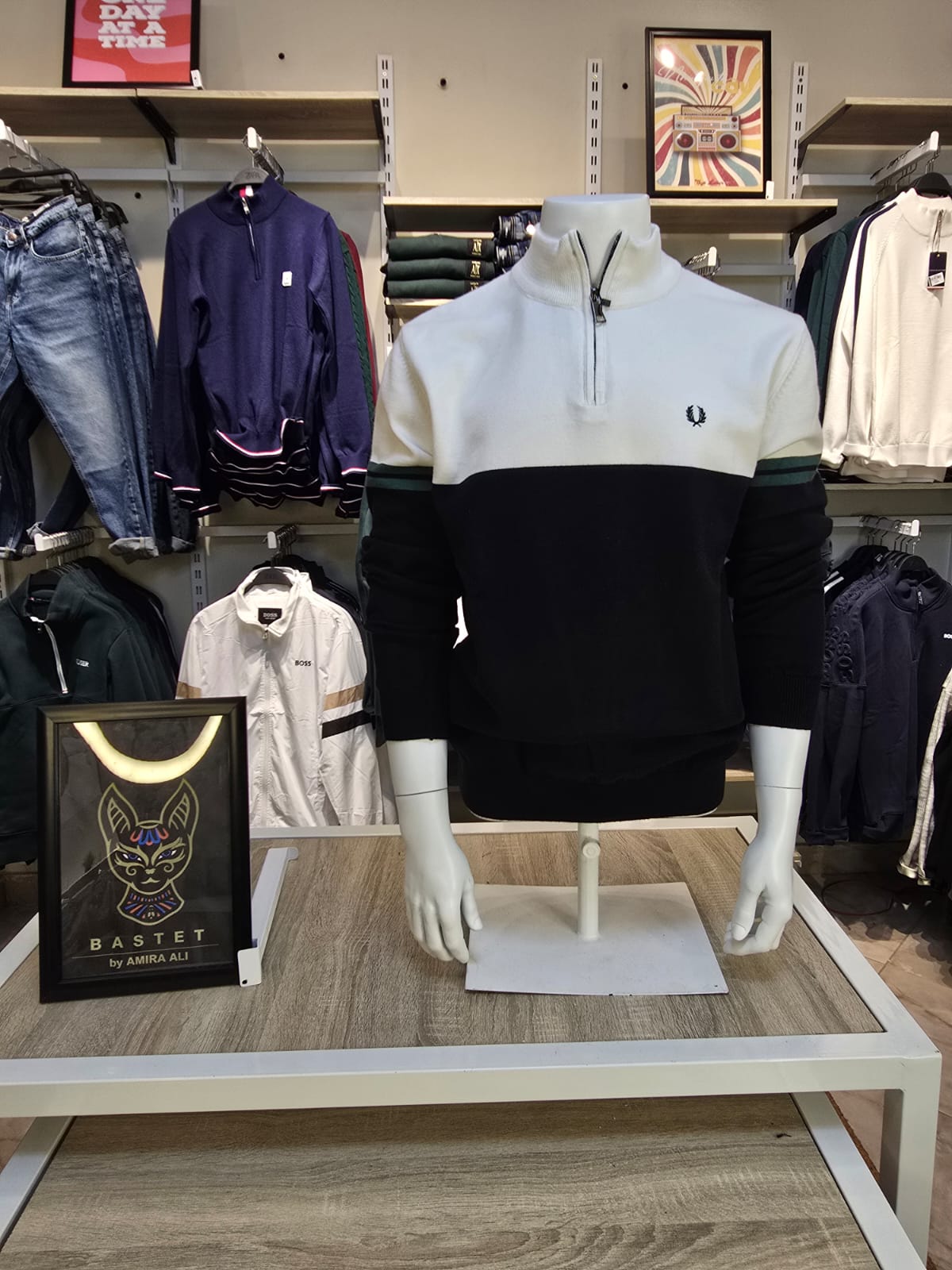 Fred Perry® | Two-Tone Quarter-Zip Sweater