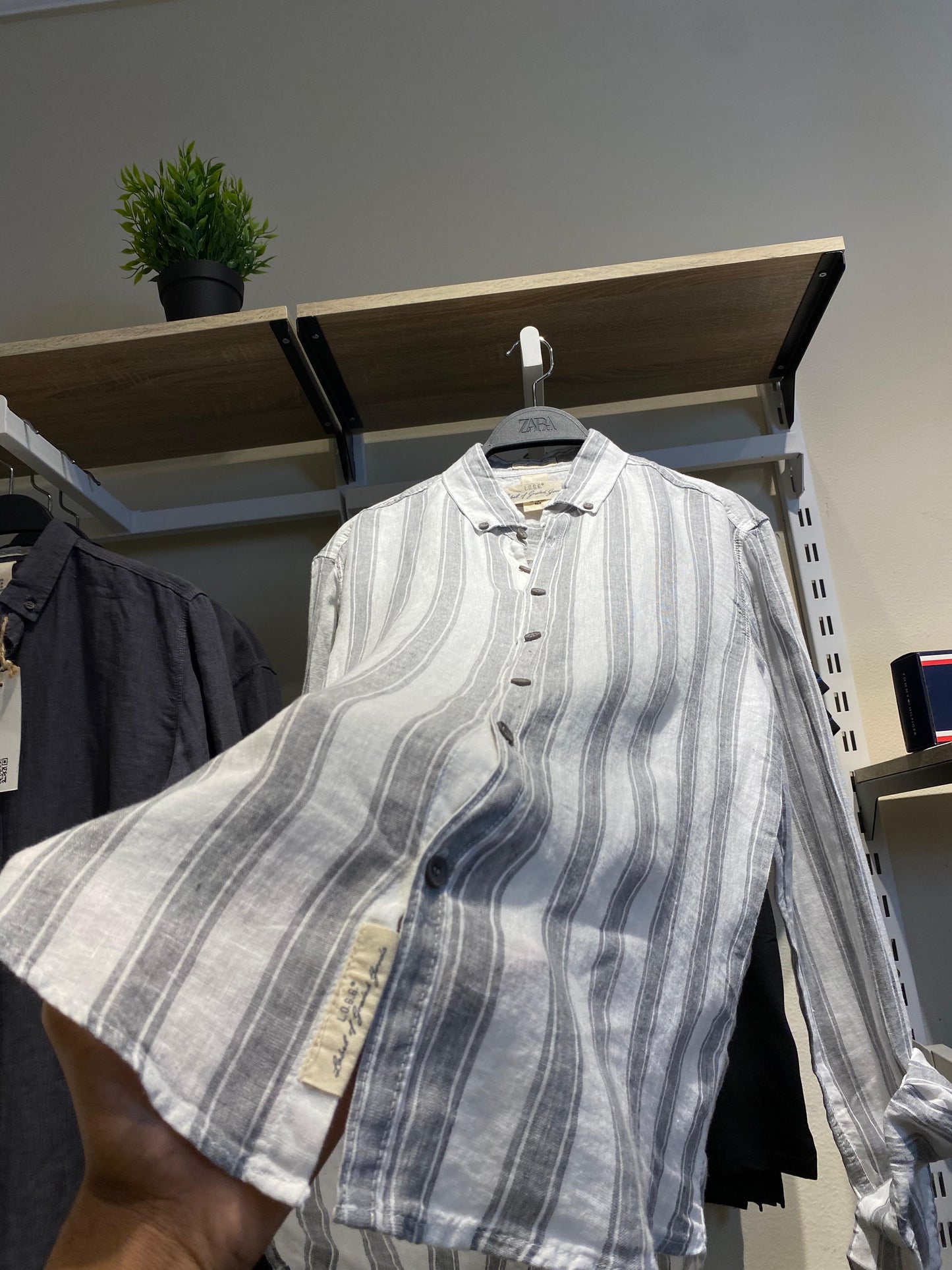 H&M L.O.G.G.® | Striped Linen-Blend Shirt