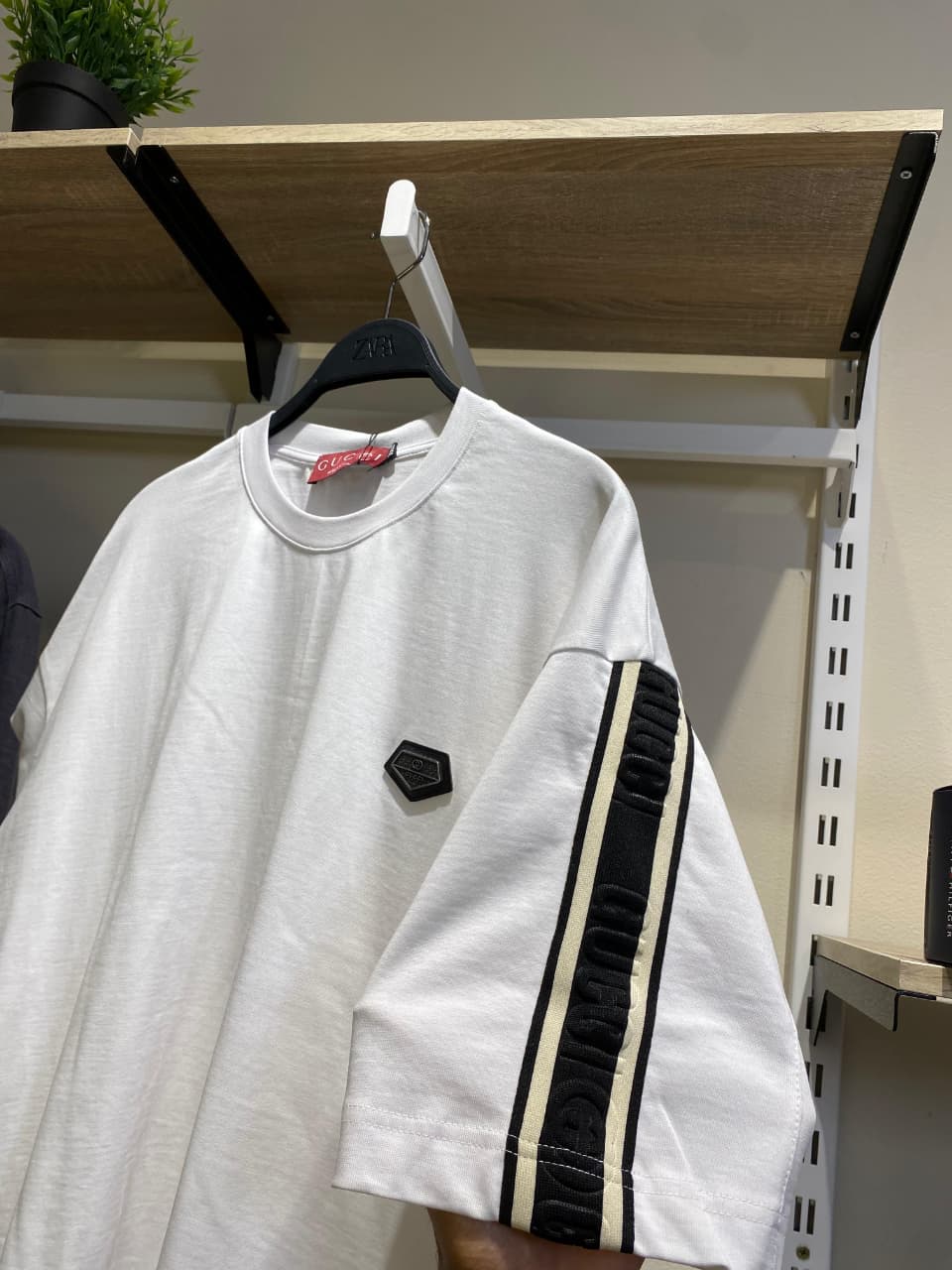 Gucci® | Stripe Sleeve Crest T-Shirt